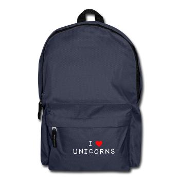 i love unicorns unicorn s ore idea love heart - Backpack - navy - Front