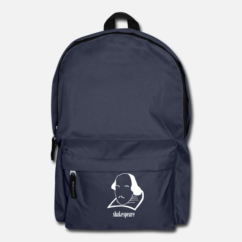 Shakespeare Kopf (in weiß) - Geschenkidee - Rucksack - Navy