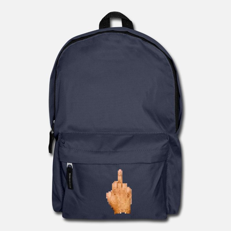 Middle Finger Pixel Censored - Backpack - navy