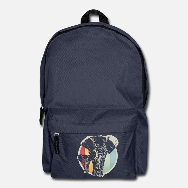 Bunter retro Elefant - Rucksack - Navy