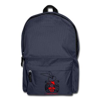 Fröhliche Ostern Osterhase - Rucksack - Navy - Vorne