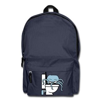 Octopus in Toilet Toilet Toilet Toilet Bowl Toilet Flush - Backpack - navy - Front