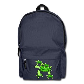 5 Water Turtles Children Mom Mother Father Dad - Backpack - navy - Front
