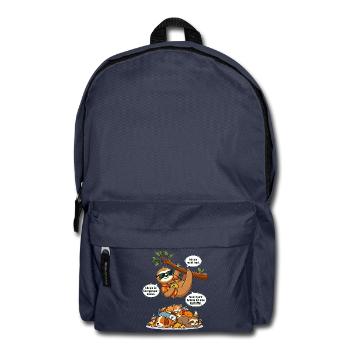 Energy-saving sloth and little animal - Backpack - navy - Front