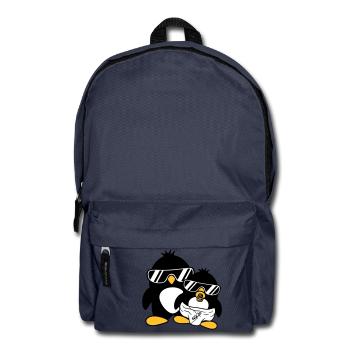 pingouin père fils fille bébé enfant sucette win - Sac à dos - bleu marine - Devant