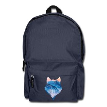 Nordic wolf and mountain landscape - Backpack - navy - Front