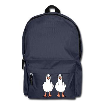 2 Möwen Mittelfinger Beleidigung Stinkefinger Team - Rucksack - Navy - Vorne