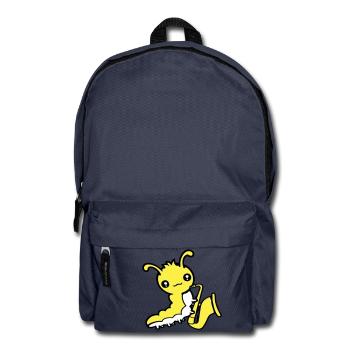 Caterpillar Saxophone Trumpet Instrument Music Hobby Cute - Backpack - navy - Front