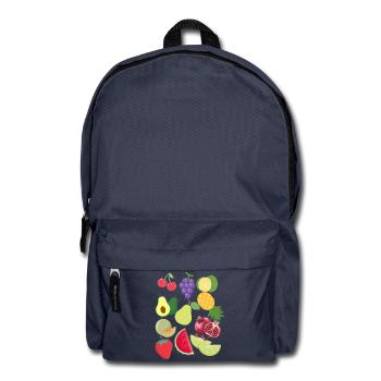 Früchte Retro Vintage niedliches buntes Design - Rucksack - Navy - Vorne