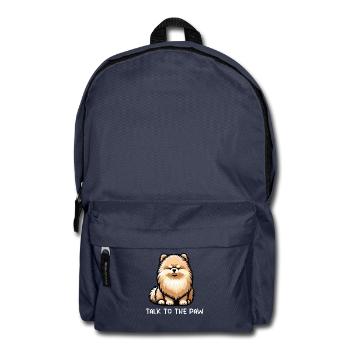 Talk to the Paw Pomeranian Pomeranian Pomeranian Spitz Dog - Backpack - navy - Front