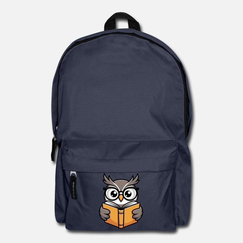 Süße Lese-Eule mit Brille - Rucksack - Navy