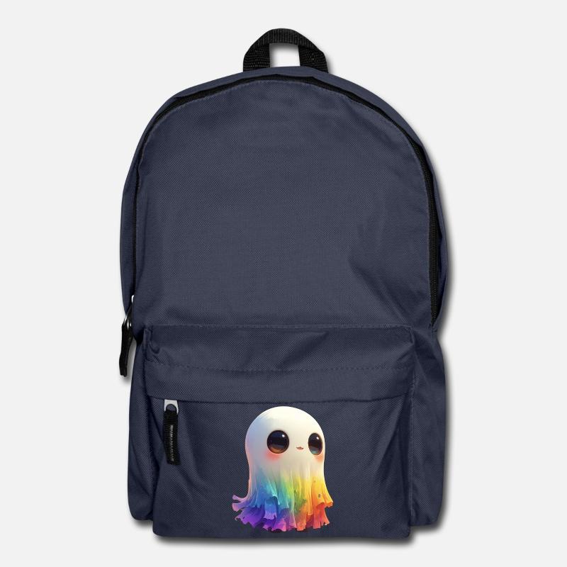 Fantôme arc-en-ciel flippant et mignon - Sac à dos - bleu marine