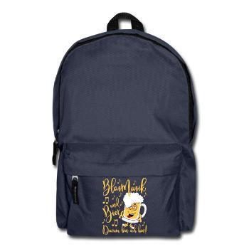 Blasmusik und Bier Darum bin ich hier - Rucksack - Navy - Vorne