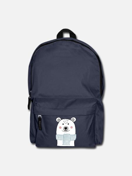 Eisbär mit hellblauem Schal - Rucksack - Navy