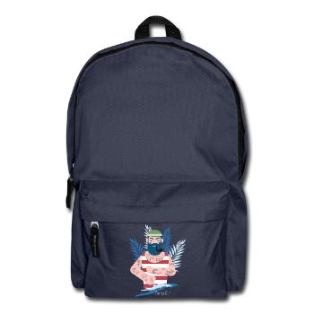 Matrose Kapitän tattoo pfeife meer küste moin Bart - Rucksack - Navy - Vorne