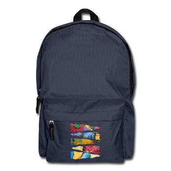 Abstraktes buntes Farbschicht-Design - Rucksack - Navy - Vorne