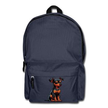 Pinscher miniature Pinscher Pinscher Pinscher Propriétaire Minpin - Sac à dos - bleu marine - Devant