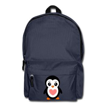 Kawaii Penguin with Heart Gift Birthday - Backpack - navy - Front