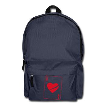 Herz Ass Poker Kostüm Damen Karneval Lustig - Rucksack - Navy - Vorne