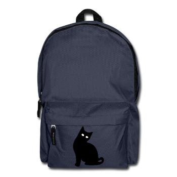 Cat Silhouette Black Gift Cat Lover - Backpack - navy - Front
