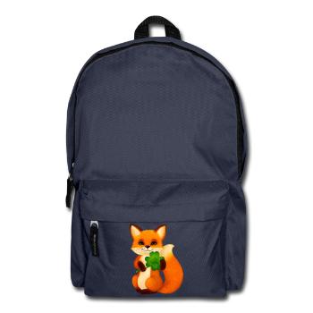 Niedlicher kleiner Fuchs mit vierblättrigem Klee - Rucksack - Navy - Vorne