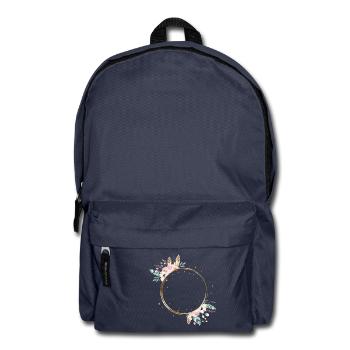 boho flower wreath - Sac à dos - bleu marine - Devant