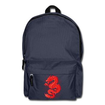 Red Asian Dragon Tattoo Design - Backpack - navy - Front