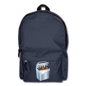 Glacière pleine de bouteilles de bière – motif d’été et de fête - Sac à dos - bleu marine - Devant