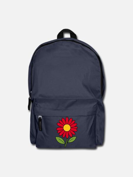 Blume rot rote Blume Blumen - Rucksack - Navy
