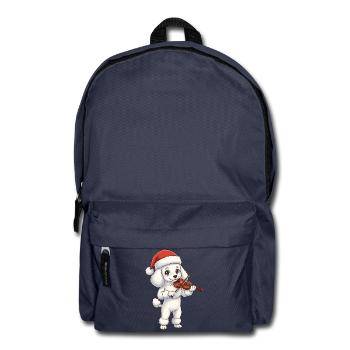 Caniche de Noël jouant du violon - Sac à dos - bleu marine - Devant