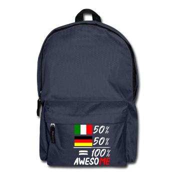 50% Italienisch 50% deutsch - Rucksack - Navy - Vorne