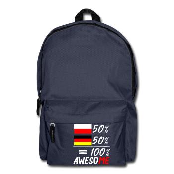 50% Polnisch 50% Deutsch - Rucksack - Navy - Vorne