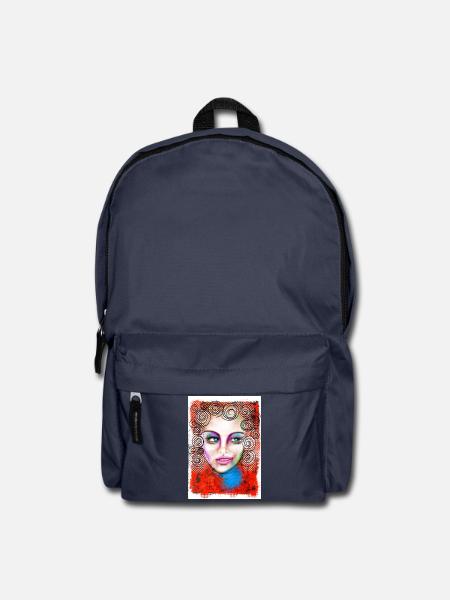 Buntes Pop-Art Frauenporträt - Rucksack - Navy