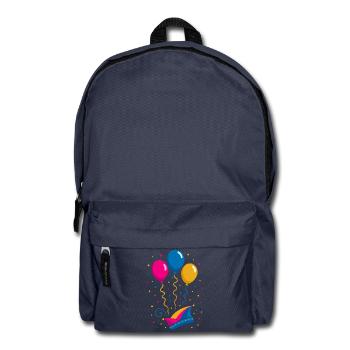 Carnival with jester's cap and colorful balloons - Backpack - navy - Front