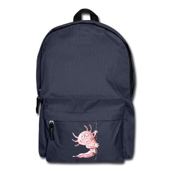 Lustiger Axolotl um die Ecke | Amphibie Geschenk - Rucksack - Navy - Vorne