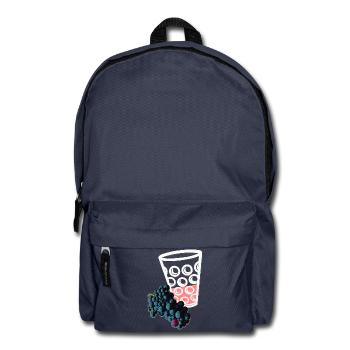 Schorleglas Weintrauben, Weinschorle, schobbeglas - Rucksack - Navy - Vorne
