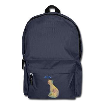 Katze mit blauer Libelle - Rucksack - Navy - Vorne