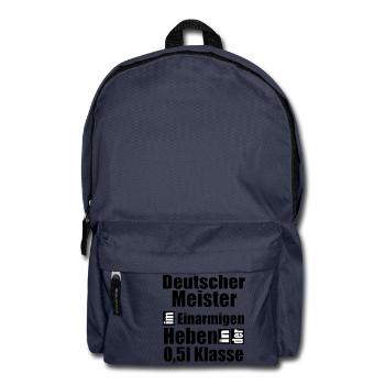Deutscher Meister Heben 0 5l Klasse Statement Bier - Rucksack - Navy - Vorne