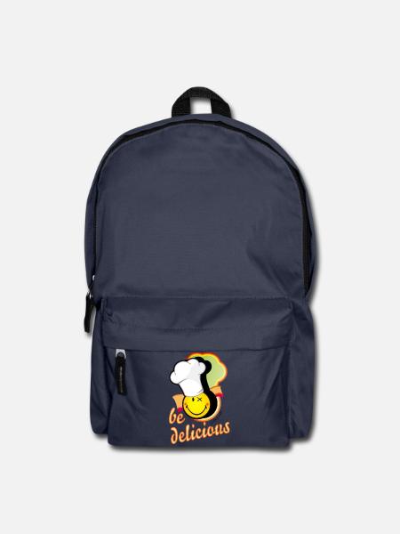 fröhliches Smiley mit großer Kochmütze - Rucksack - Navy