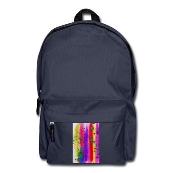Farbspritzer und Linien - Rucksack - Navy - Vorne