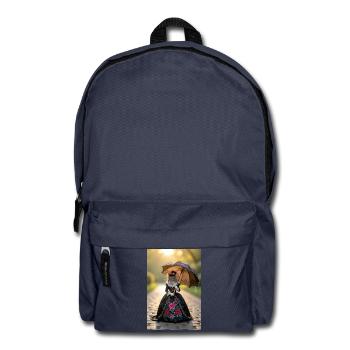 Elegant Mouse in Victorian Dress - Backpack - navy - Front