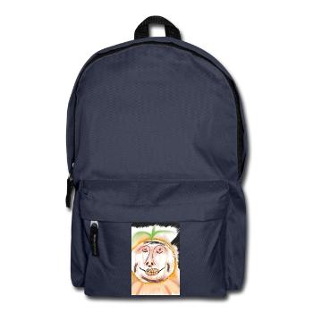 Pumpkin Face Sketch Style Autumn - Backpack - navy - Front