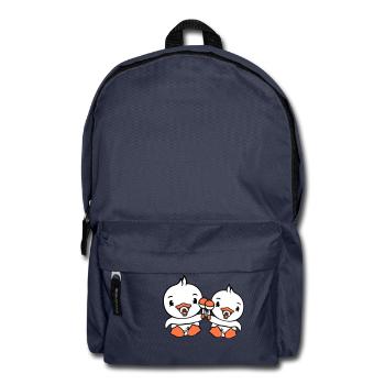 2 canards bébés bébé enfants sucette lange hochet - Sac à dos - bleu marine - Devant