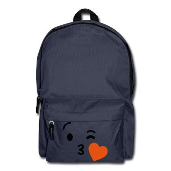 Emoji Kuss Herz Liebe Emoji - Rucksack - Navy - Vorne