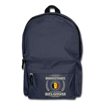 Never Underestimate Man BELGIUM png - Rucksack - Navy - Vorne