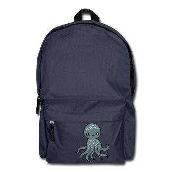 Octopus, Octopus, Octopus, Squid, Cephalopod, Cute, Cute - Backpack - navy - Front