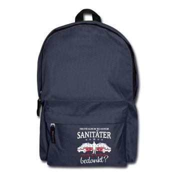 Rettungsdienst Shirt · Sanitäter · Heute bedanken - Rucksack - Navy - Vorne