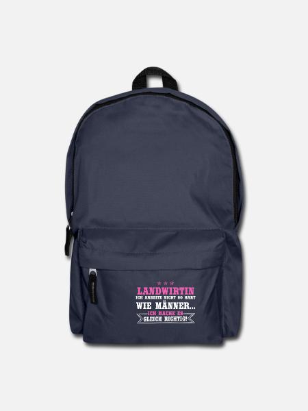 Landwirtin Shirt · Traktor · Frau gleich richtig - Rucksack - Navy