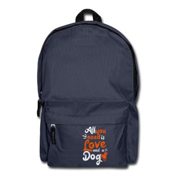 Alles was man braucht ist Liebe und einen Hund - Rucksack - Navy - Vorne