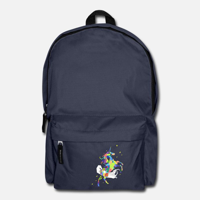 Einhorn Polygon Regenbogen farbiges Einhorn - Rucksack - Navy